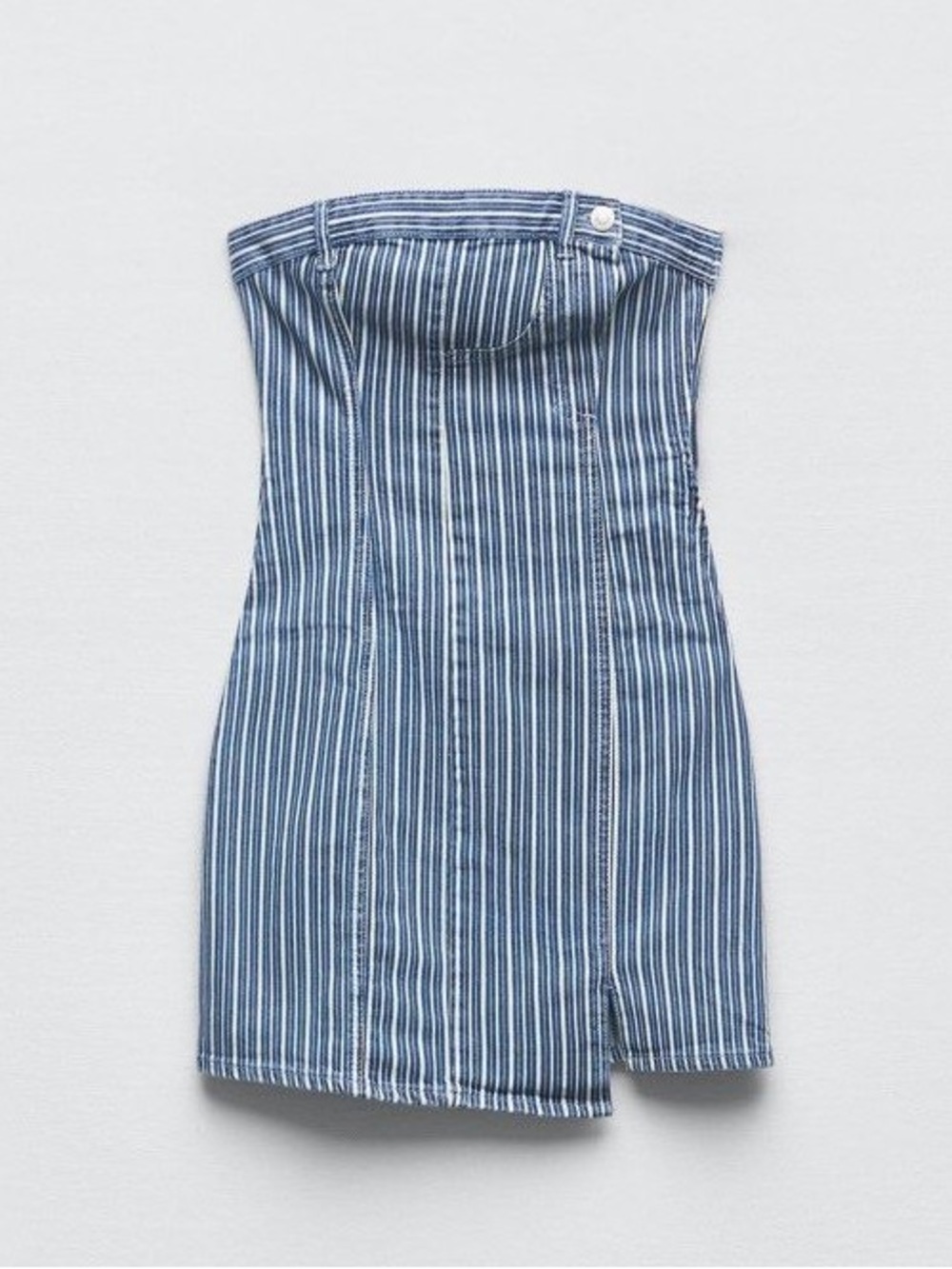 ZARA Strapless Denim Stripe Dress | Tube Dress